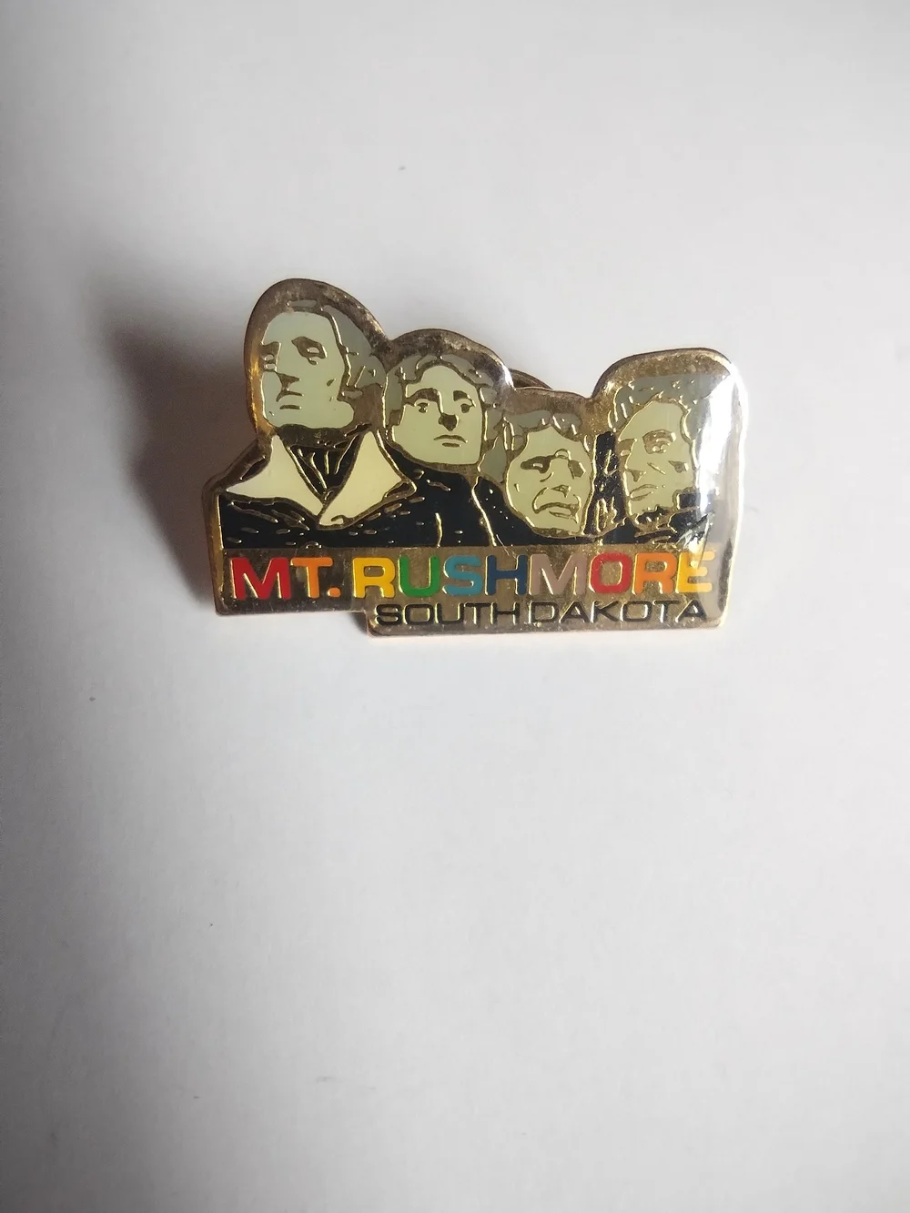 Mt. Rushmore South Dakota Vintage Enamel Pin Rainbow